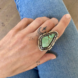 The Silhouette Ring - Natural Royston Turquoise and Sterling Silver- Finished to Size or as a Pendant