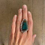 The Laguna Ring- Opalized Petrified Wood and Sterling Silver- Finished to Size or as a Pendant