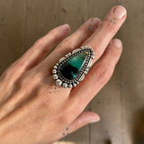 The Emerald Cove Ring- Opalized Petrified Wood and Sterling Silver- Finished to Size or as a Pendant