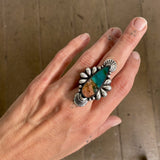 The Peacock Ring - Opalized Petrified Wood and Sterling Silver- Finished to Size or as a Pendant