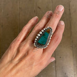 The Laguna Ring- Opalized Petrified Wood and Sterling Silver- Finished to Size or as a Pendant