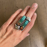 The Fountain Ring- Opalized Petrified Wood and Sterling Silver- Finished to Size or as a Pendant