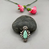 The Peacock Ring - Natural Emerald Rose Variscite and Sterling Silver- Finished to Size or as a Pendant