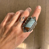 The Point Reyes Ring- BC Ocean Picture Stone and Sterling Silver- Finished to Size or as a Pendant