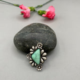 The Emerald Rose Flora Ring- Natural Emerald Rose Variscite and Sterling Silver- Finished to Size or as a Pendant