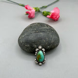 The Royston Celestial Ring- Natural Royston Turquoise and Sterling Silver- Finished to Size or as a Pendant
