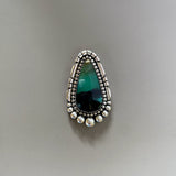 The Emerald Cove Ring- Opalized Petrified Wood and Sterling Silver- Finished to Size or as a Pendant