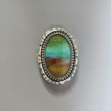 The Tenerife Ring- Opalized Petrified Wood and Sterling Silver- Finished to Size or as a Pendant