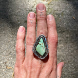 The Silhouette Ring - Natural Royston Turquoise and Sterling Silver- Finished to Size or as a Pendant