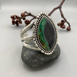 The Bioluminescence Cuff- Size S/M- Opalized Petrified Wood and Sterling Silver Bracelet