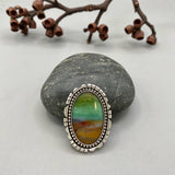 The Tenerife Ring- Opalized Petrified Wood and Sterling Silver- Finished to Size or as a Pendant