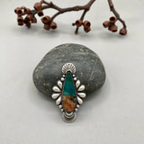 The Peacock Ring - Opalized Petrified Wood and Sterling Silver- Finished to Size or as a Pendant