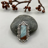 The Point Reyes Ring- BC Ocean Picture Stone and Sterling Silver- Finished to Size or as a Pendant