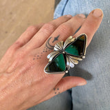 The Deep Sea Ring- Opalized Petrified Wood and Sterling Silver- Finished to Size or as a Pendant