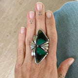 The Deep Sea Ring- Opalized Petrified Wood and Sterling Silver- Finished to Size or as a Pendant