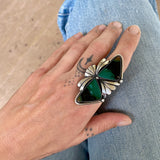 The Deep Sea Ring- Opalized Petrified Wood and Sterling Silver- Finished to Size or as a Pendant