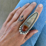The Talon Ring- Picture Jasper and Sterling Silver- Finished to Size or as a Pendant