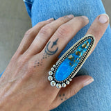 The Talon Ring- Ithaca Peak Turquoise and Sterling Silver- Finished to Size or as a Pendant