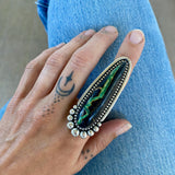 The Talon Ring- Cristo Ribbon Variscite and Sterling Silver- Finished to Size or as a Pendant