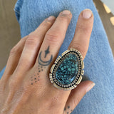 The Ether Ring - Poseidon Variscite and Sterling Silver- Finished to Size or as a Pendant