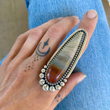 The Talon Ring- Picture Jasper and Sterling Silver- Finished to Size or as a Pendant