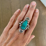 The Peacock Ring - Royston Turquoise and Sterling Silver- Finished to Size or as a Pendant