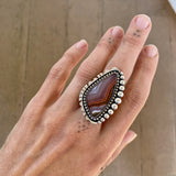 The Cosmos Ring- Laguna Agate and Sterling Silver- Finished to Size or as a Pendant