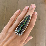 The Talon Ring- Cristo Ribbon Variscite and Sterling Silver- Finished to Size or as a Pendant