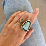 The Ether Ring - Natural Royston Turquoise and Sterling Silver- Finished to Size or as a Pendant