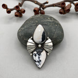 The Mariposa Ring- White Buffalo and Sterling Silver- Finished to Size or as a Pendant