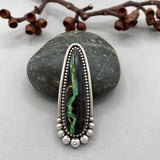 The Talon Ring- Cristo Ribbon Variscite and Sterling Silver- Finished to Size or as a Pendant