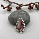 The Cosmos Ring- Laguna Agate and Sterling Silver- Finished to Size or as a Pendant