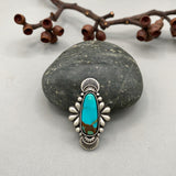 The Peacock Ring - Kingman Turquoise and Sterling Silver- Finished to Size or as a Pendant