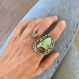 The Royston Silhouette Ring- Natural Royston Turquoise and Sterling Silver- Finished to Size or as a Pendant