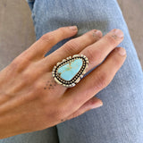 The Ether Ring - Natural Royston Turquoise and Sterling Silver- Finished to Size or as a Pendant