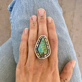 The Stained Glass Ring- Natural Royston Turquoise and Sterling Silver- Finished to Size or as a Pendant