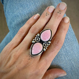 The Cherry Blossom Ring- Made to Order- Pink Conch Shell and Sterling Silver