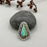 The Stained Glass Ring- Natural Royston Turquoise and Sterling Silver- Finished to Size or as a Pendant
