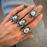 The Icicle Ring- Size 8- Natural Golden Hills Lavender Turquoise and Sterling Silver