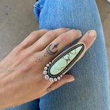 The Chrysoprase Talon Ring- Natural Lemon Chrysoprase and Sterling Silver- Finished to Size or as a Pendant