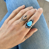 The Icicle Ring- Size 7- Natural Golden Hills Lavender Turquoise and Sterling Silver