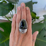 The Lightning Portal Ring- Natural Cristo Ribbon Variscite and Sterling Silver- Finished to Size or as a Pendant