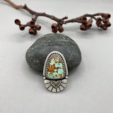 The Cosmic Portal Ring- Natural Royston Turquoise and Sterling Silver- Finished to Size or as a Pendant