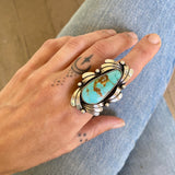 The Wave Ring - Natural Royston Turquoise and Sterling Silver- Finished to Size or as a Pendant