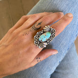 The Desert Rose Ring- Natural Royston Turquoise and Sterling Silver- Finished to Size or as a Pendant