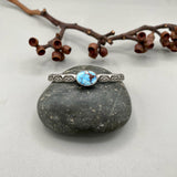Chunky Stamped Stacker Cuff- Size S/M- Natural Golden Hills Turquoise and Chunky Sterling Silver Bracelet