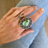 The Sweetheart Ring- Natural Royston Turquoise and Sterling Silver- Finished to Size or as a Pendant