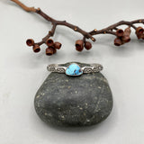 Chunky Stamped Stacker Cuff- Size XS/S- Natural Golden Hills Lavender Turquoise and Chunky Sterling Silver Bracelet