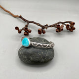 Heavyweight Stamped Cuff- Size L/XL- Royston Turquoise and Chunky Sterling Silver Bracelet