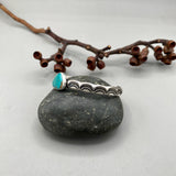 Heavyweight Stamped Cuff- Size M/L- Royston Turquoise and Chunky Sterling Silver Bracelet